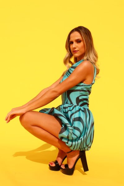 Aqua blue mirage mini dress