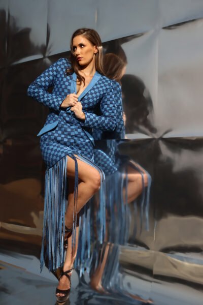 Woven Denim Fringe Dress