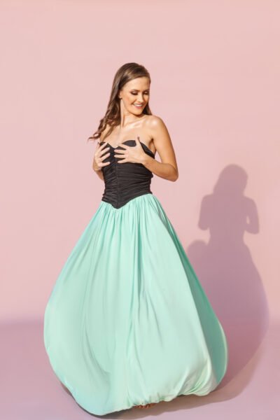 Black Corset Mint Gown